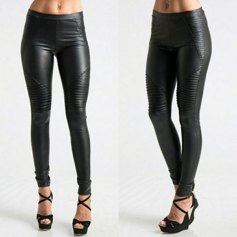 FAUX LEATHER MOTO LEGGINGS