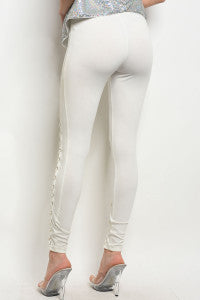 IVORY TIE FRONT LEGGINGS