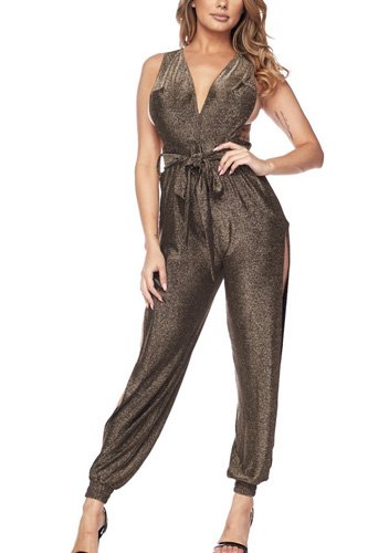 Gold Lurex jumpsuit