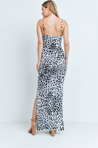 BLACK WHITE ANIMAL PRINT DRESS