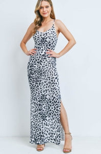 BLACK WHITE ANIMAL PRINT DRESS