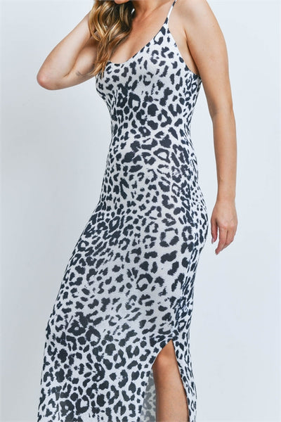 BLACK WHITE ANIMAL PRINT DRESS